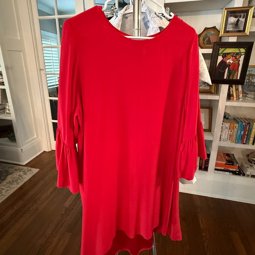 Red Silk La Roque Dress (M/L)